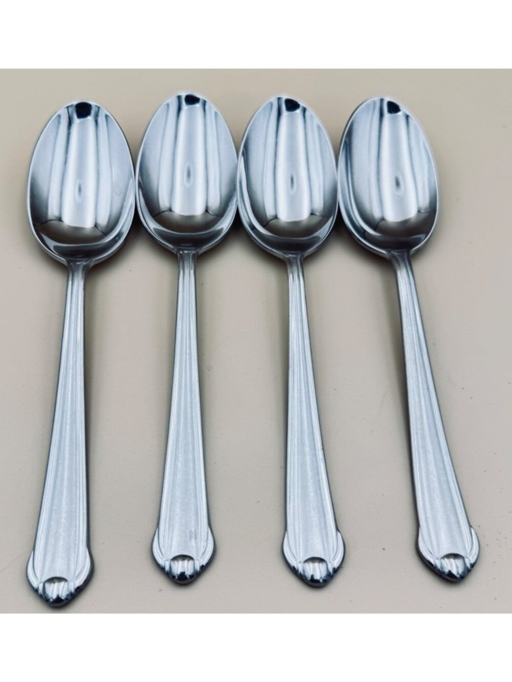 4 Mikasa CLASSICO SATIN Oval Soup Spoons Stainless Steel Flatware